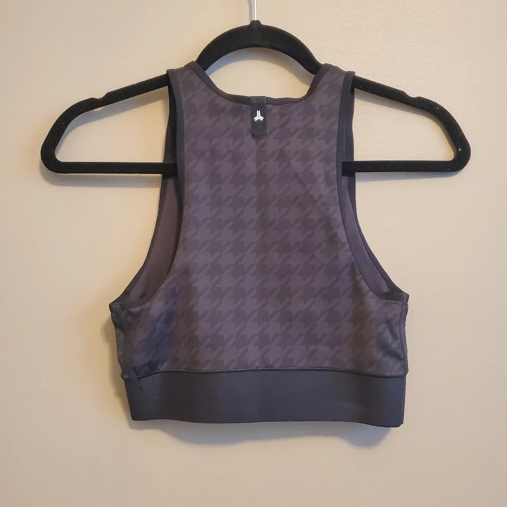 Ultracor Women's Houndstooth Sports Bra Workout Top in Black and Charcoal Size S - Picture 3 of 7